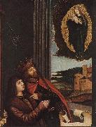 STRIGEL, Bernhard St Ladislas Presents Wladislav II and his Sons to the Virgin (detail)  wr oil painting